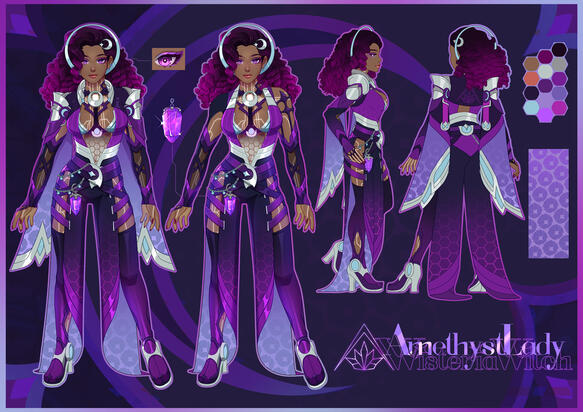 Wisteria Witch AmethystLady Character Sheet by @erdjie007 on X (Twitter)