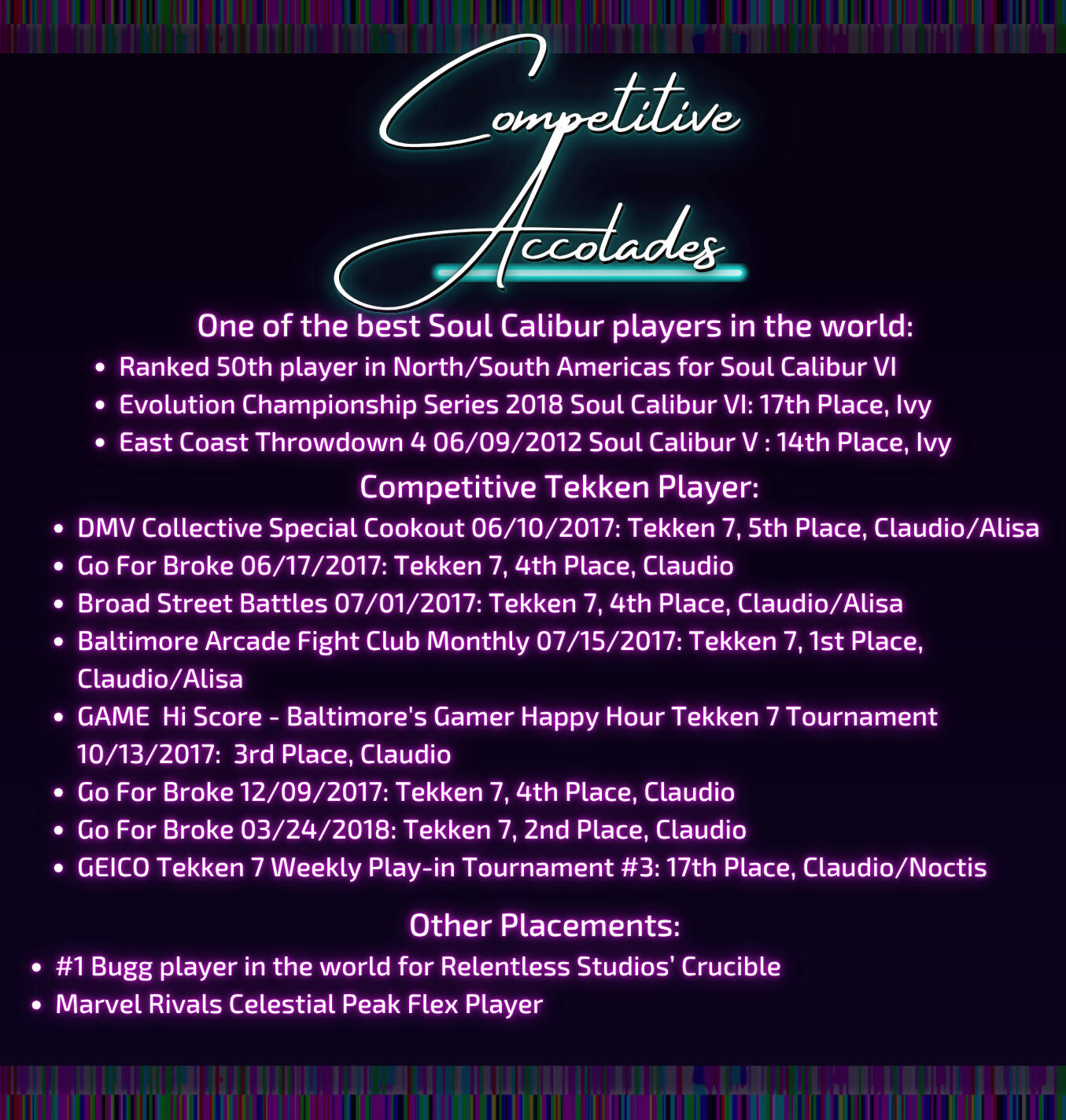 AmethystLady Competitive Accolades