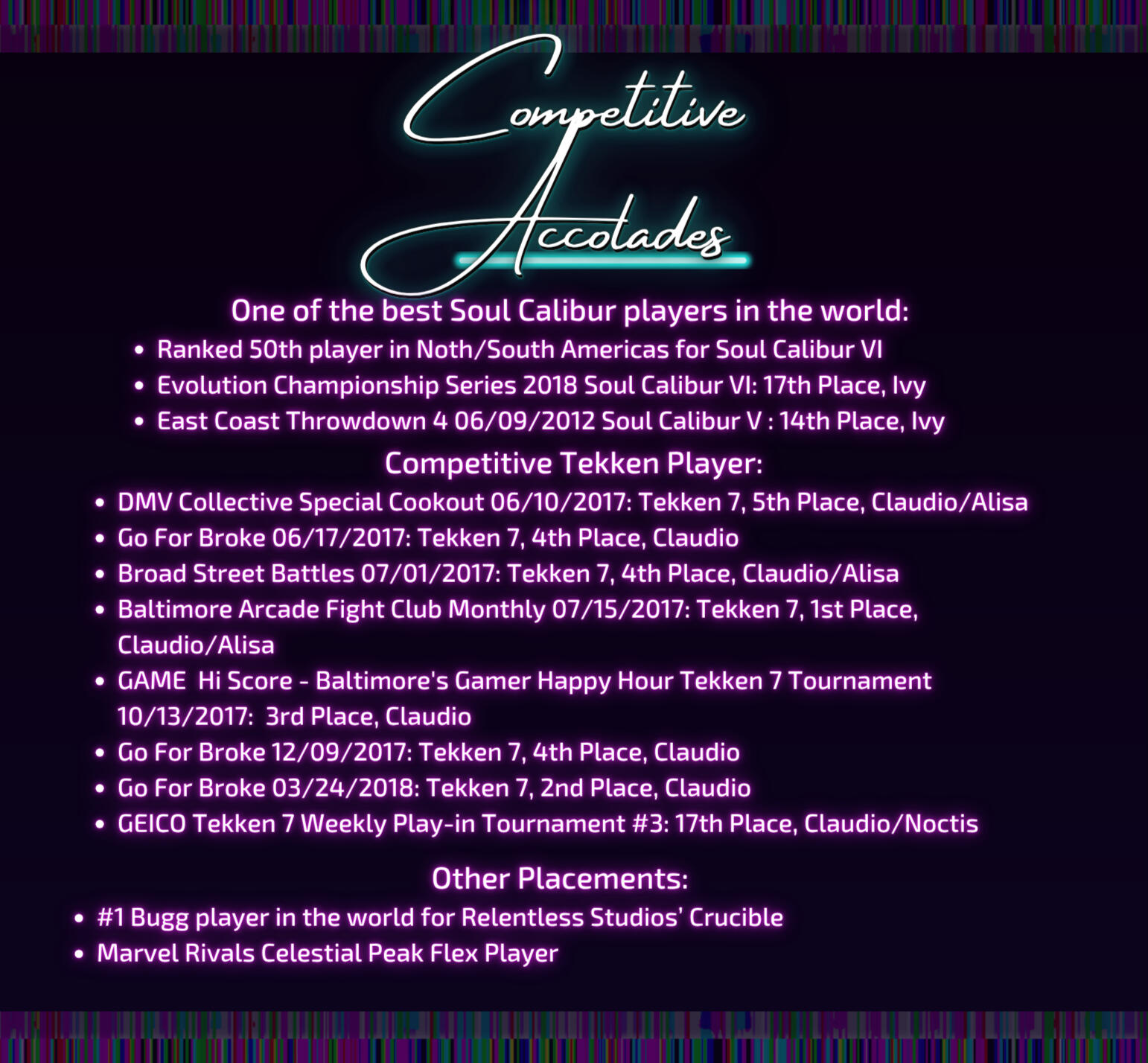 AmethystLady Competitive Accolades